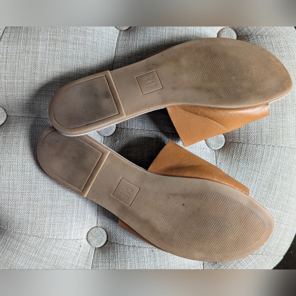 Gap Leather Slides/Sandals In Cognac - Size 7.5 - Picture 3 of 6